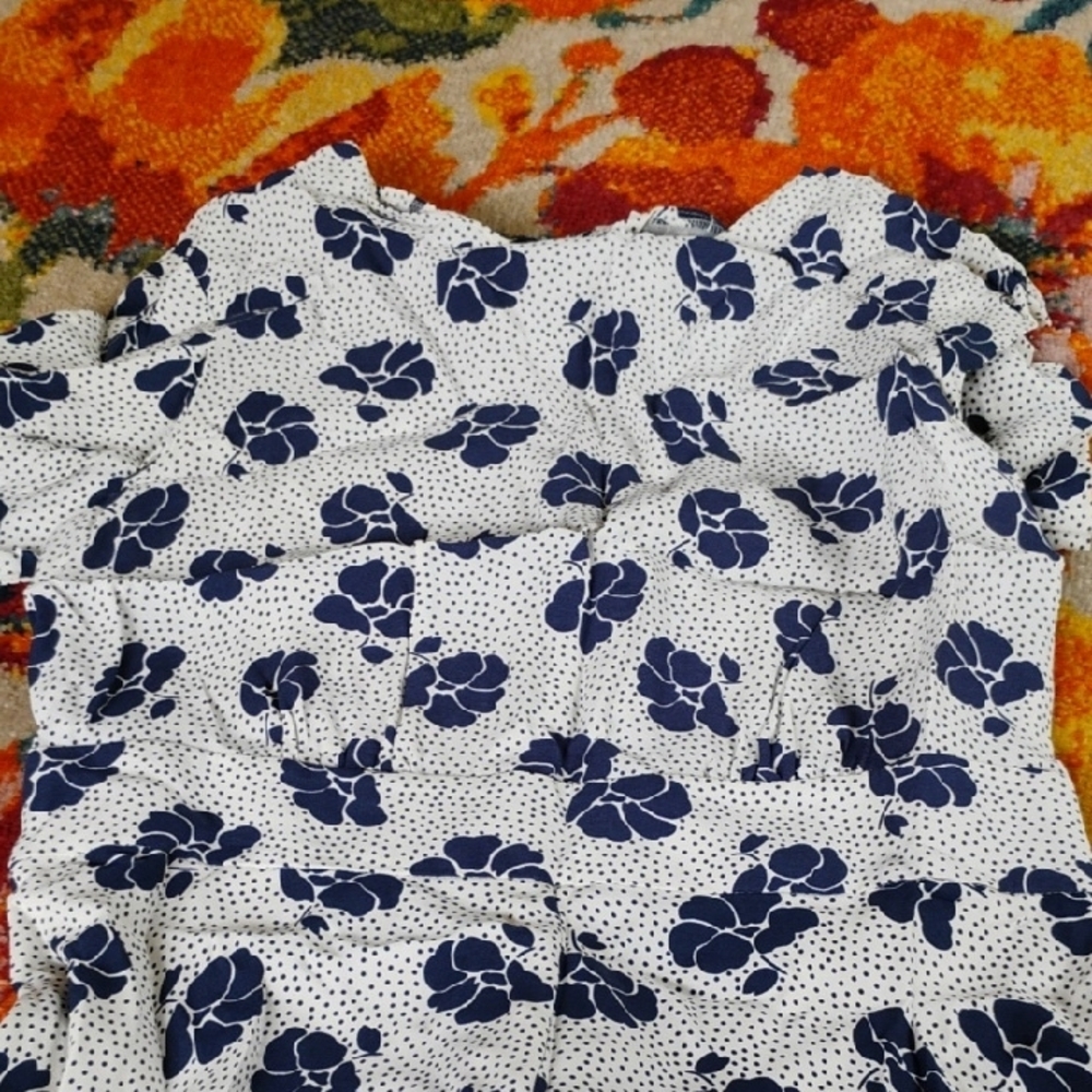 Boden Blue Floral Crew Neck Maxi Dress - Picture 4 of 11